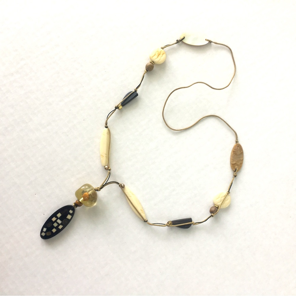 Natural & Glass Bead Necklace